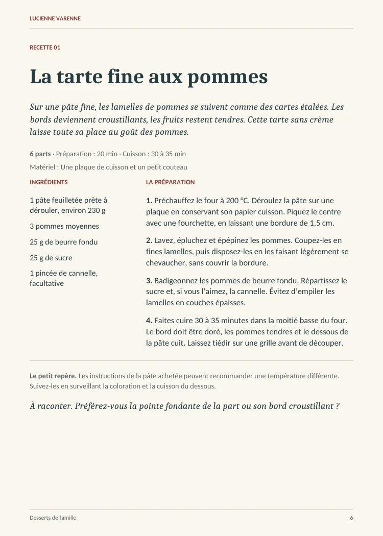 Une recette extraite de Desserts de famille — ouvrir en grand